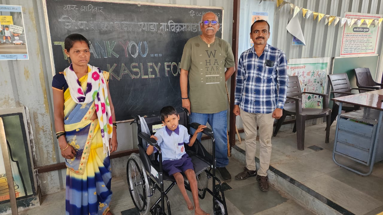 Wheelchair Donation - Prashant Patkar - ZP School Vikramgad - March 2023